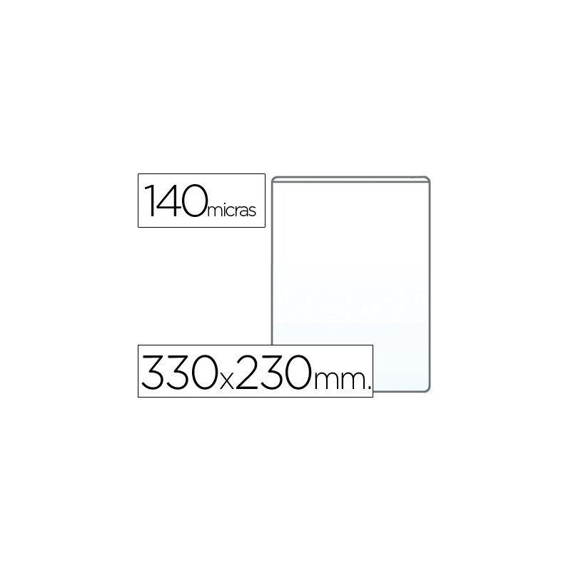 Funda portadocumento q-connect folio 140 micras pvc transparente 230x330mm