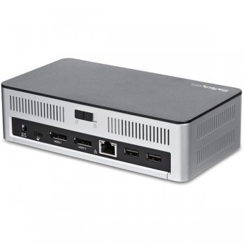 StarTech.com Dock USB-C de Monitores Duales para Windows con Bahía SATA de 2,5” para SSD HDD