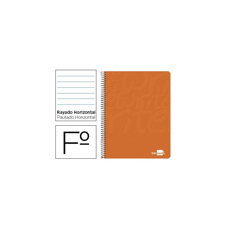 Cuaderno espiral liderpapel folio write tapa blanda 80h 60gr horizontal con margen color naranja