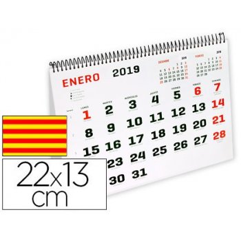 Calendario espiral triangular liderpapel 2019 22x13 cm papel 120 gr texto en catalan