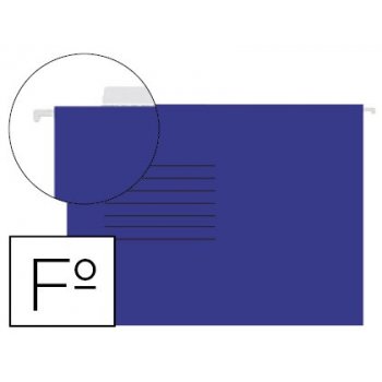 Carpeta colgante liderpapel polipropileno visor central folio azul