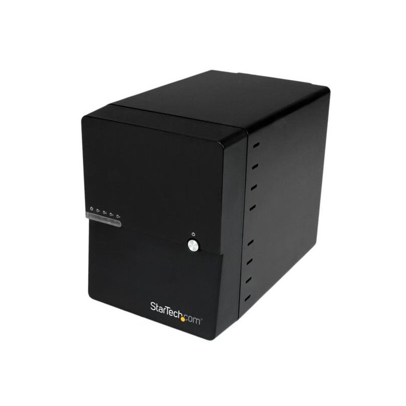 StarTech.com Caja Disco Duro Externo 4 Bahías de 3,5" SATA III USB 3.0 UASP RAID JBOD eSATA con Ventilador - Negro