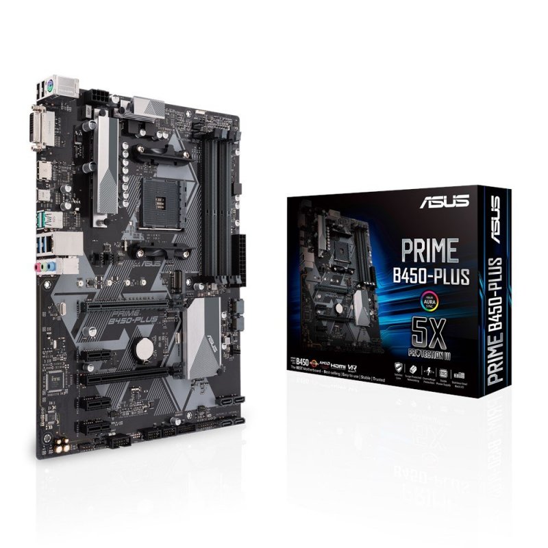 ASUS PRIME B450-PLUS placa base Zócalo AM4 ATX AMD B450