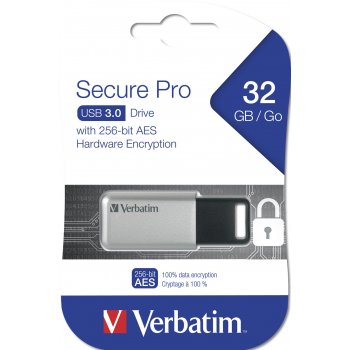Verbatim Secure Pro unidad flash USB 32 GB USB tipo A 3.0 (3.1 Gen 1) Plata