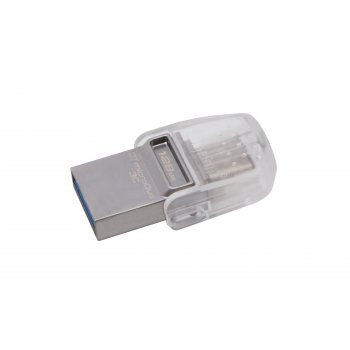 Kingston Technology DataTraveler microDuo 3C 128GB unidad flash USB USB Type-A   USB Type-C 3.0 (3.1 Gen 1) Plata