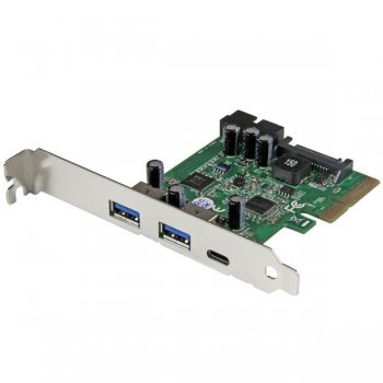 StarTech.com Tarjeta Combo PCI Express de 5 Puertos USB 3.1 (10Gbps) - 1x USB-C, 2x USB-A - 2x IDC (5Gbps)