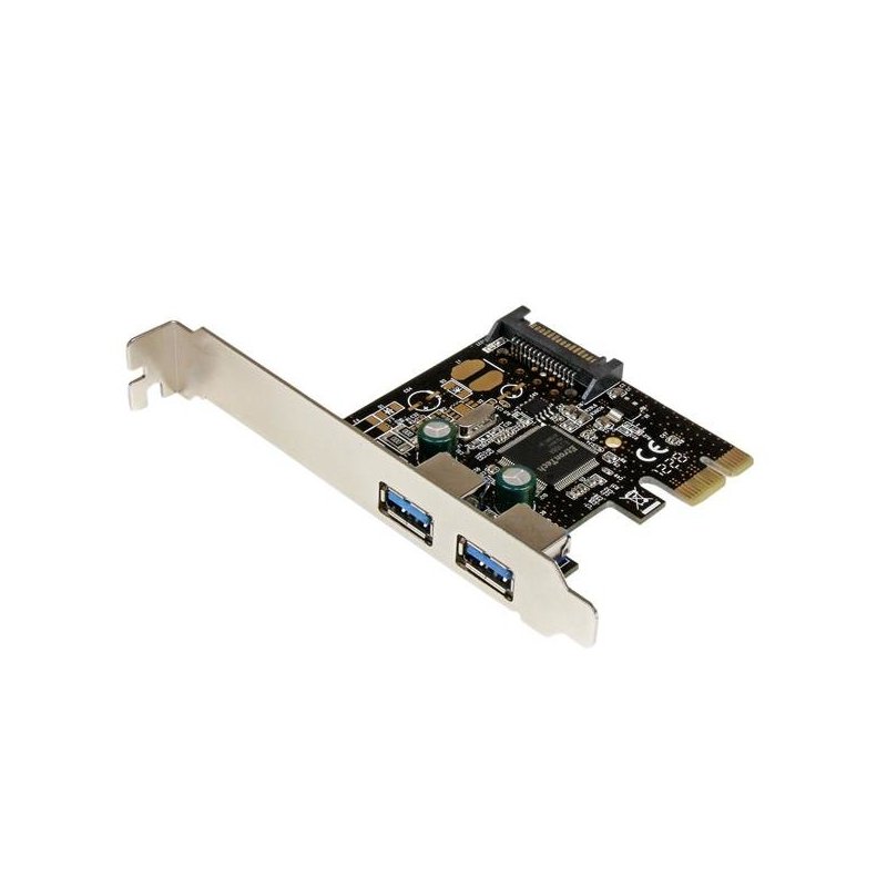 StarTech.com Adaptador Tarjeta Controladora PCI Express PCI-E 2 Puertos USB 3.0 con Alimentación SATA