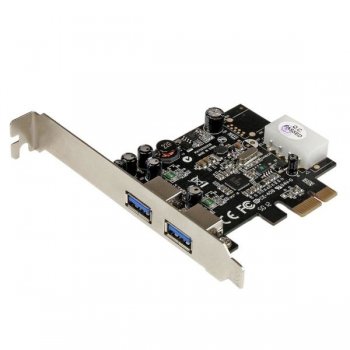 StarTech.com Adaptador Tarjeta Controladora PCI Express PCI-E 2 Puertos USB 3.0 con Alimentación Molex y UASP