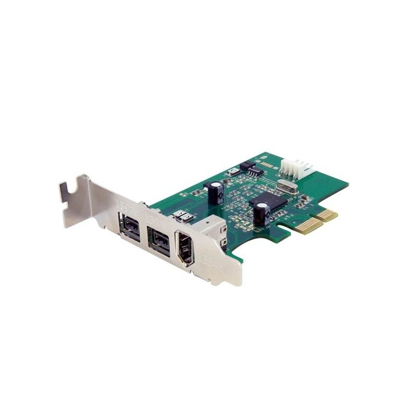 StarTech.com Adaptador Tarjeta FireWire PCI-Express Bajo Perfil de 2 Puertos F W 800 y 1 Puerto F W 400