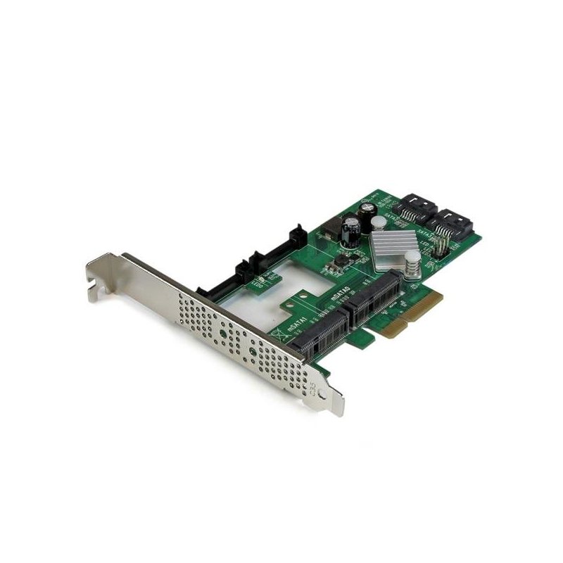 StarTech.com Tarjeta Controladora SATA III RAID PCI Express 2.0 con 2 Ranuras mSATA Emparejamiento HyperDuo para SSD