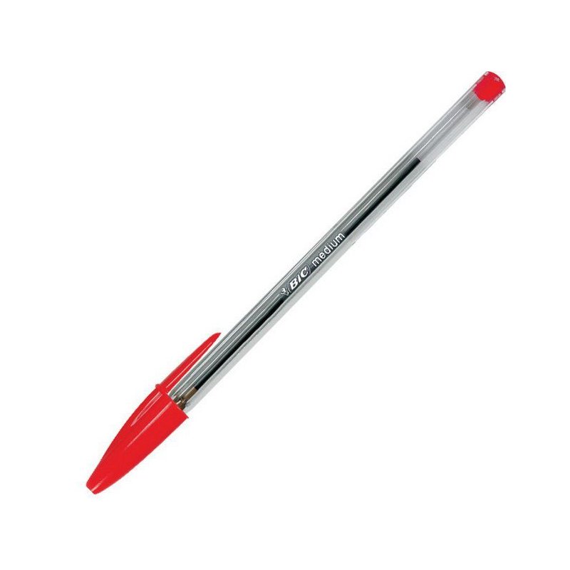 BIC Cristal Medium Rojo Bolígrafo Medio 50 pieza(s)