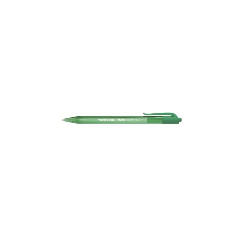 Papermate InkJoy 100 RT Verde Clip-on retractable ballpoint pen Medio