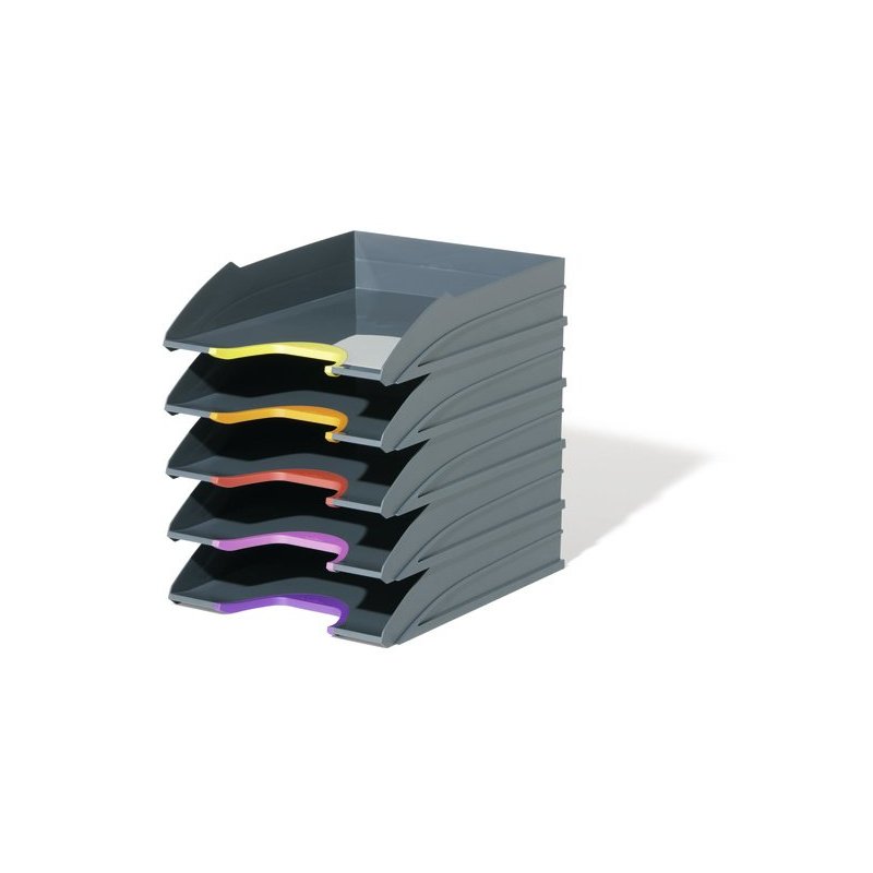 Durable VARICOLOR bandeja de escritorio De plástico Antracita, Multicolor