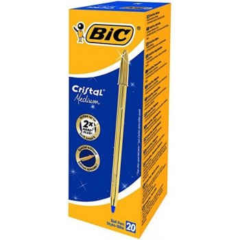 BIC Cristal Medium Azul Clip-on retractable ballpoint pen Medio 20 pieza(s)