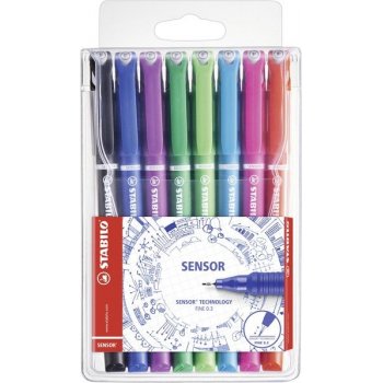 STABILO SENSOR pluma estiligráfica Negro, Azul, Verde, Lila, Rosa, Rojo, Turquesa 8 pieza(s)