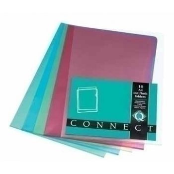 Connect Plastic L-Folder A4 Green 100 pieces Verde