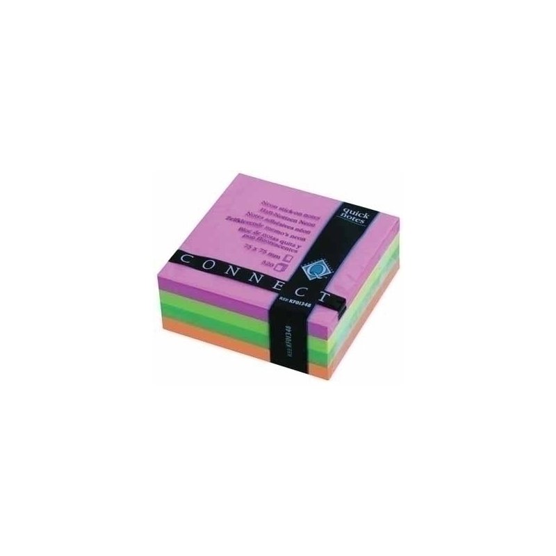 Connect Quick Notes Cube Green, Yellow, Orange & Pink etiqueta autoadhesiva 320 pieza(s)