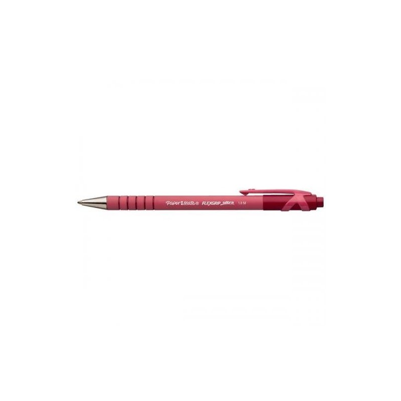 Papermate Flexgrip Ultra Rojo Clip-on retractable ballpoint pen Medio 12 pieza(s)
