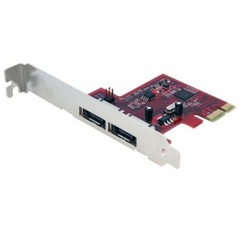 StarTech.com Tarjeta Adaptadora Controladora PCI Express PCIe 2 Puertos eSATA - SATA III 6Gbps