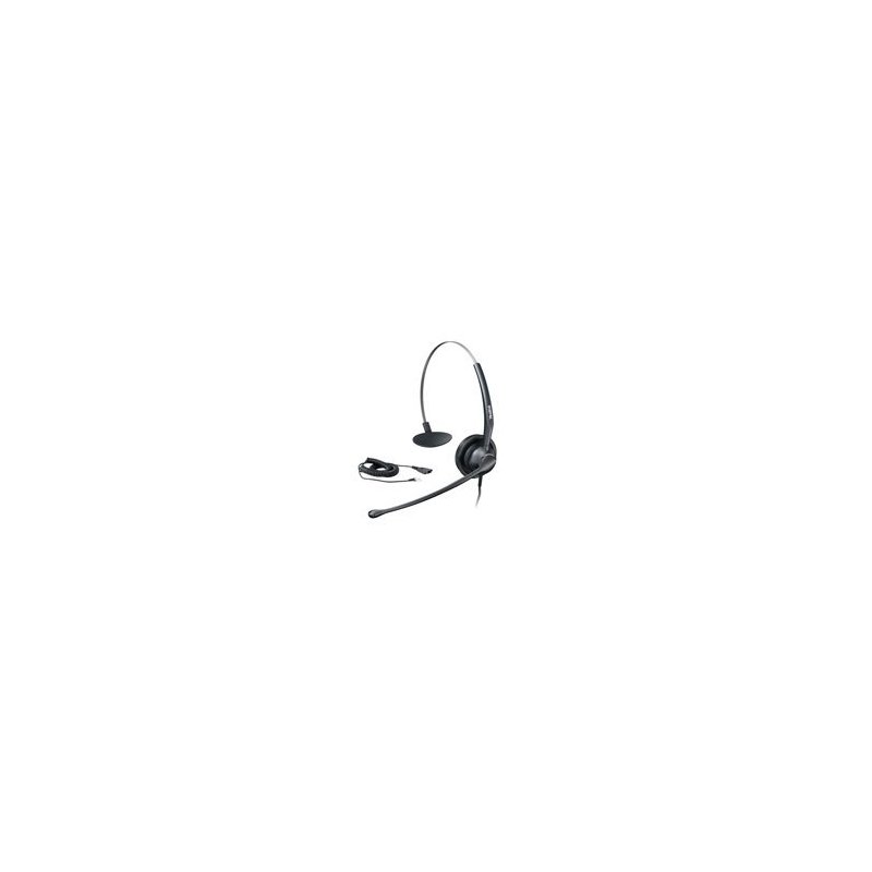 Yealink YHS33 auricular con micrófono Monoaural Diadema Negro