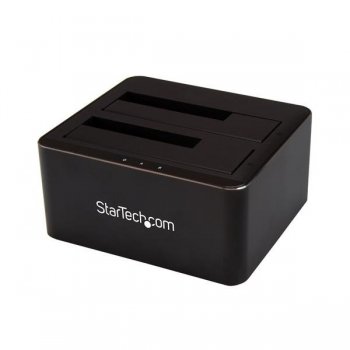 StarTech.com Docking Station USB 3.0 de 2 Bahías SATA de 2,5 o 3,5 Pulgadas para SSD o Disco Duro Base de Conexión para