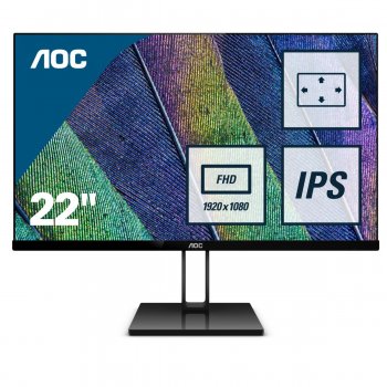 AOC Value-line 22V2Q pantalla para PC 54,6 cm (21.5") Full HD LED Plana Mate Negro