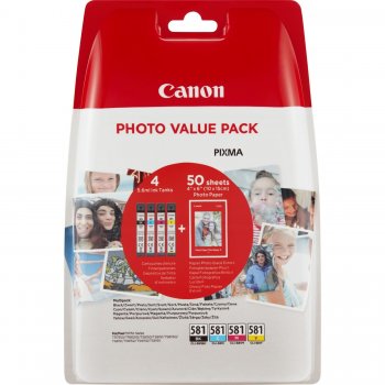 Canon CLI-581 Multipack Original Negro, Cian, Magenta, Amarillo