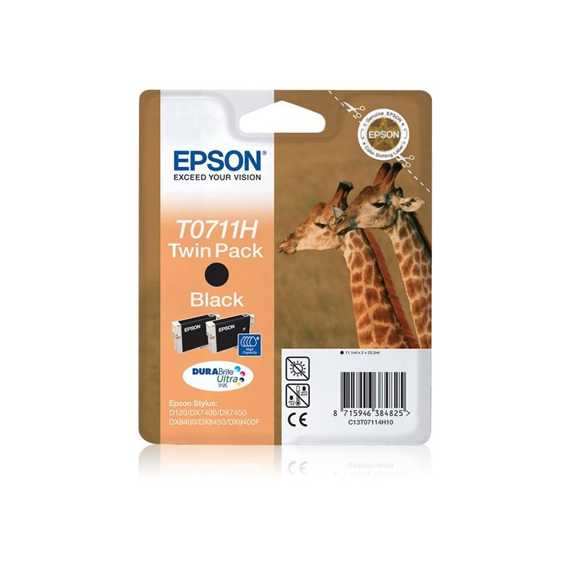 Epson Giraffe Doble juego de cartuchos Negro T0711H Tintas DURABrite Ultra