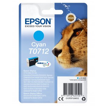 Epson Cheetah Cartucho T0712 cian (etiqueta RF)