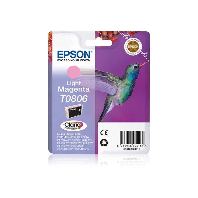 Epson Hummingbird Cartucho T0806 magenta claro (etiqueta RF)