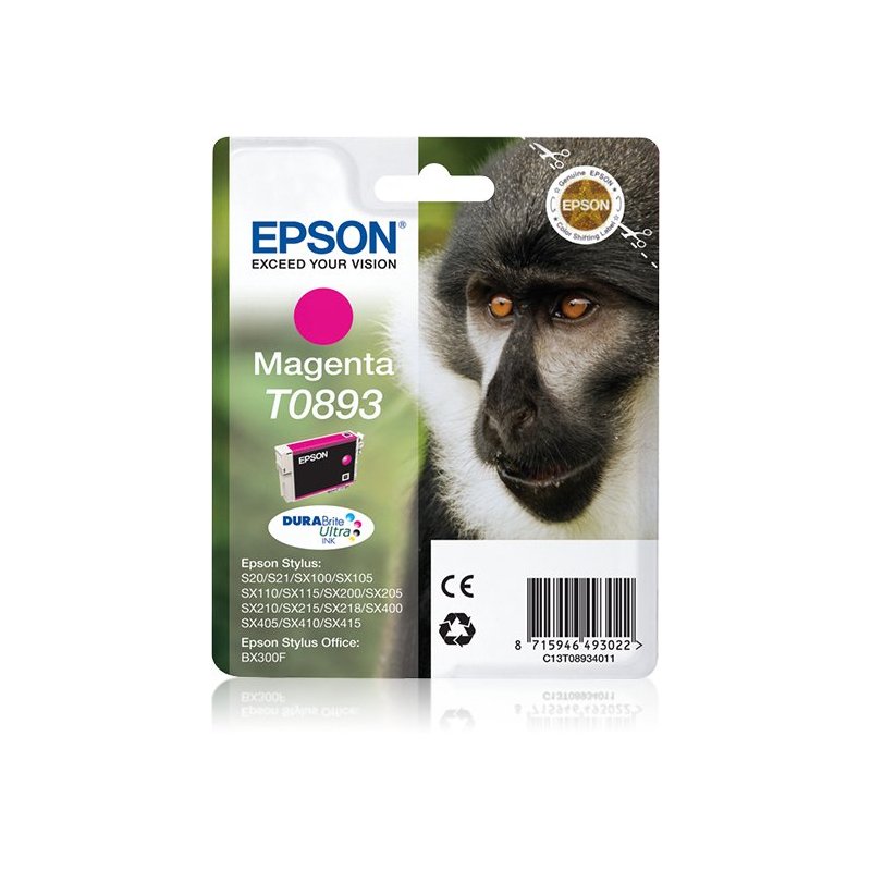 Epson Monkey Cartucho T0893 magenta (etiqueta RF)