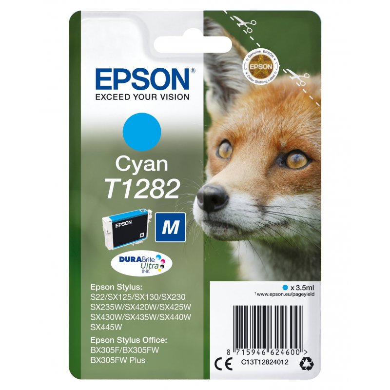 Epson Fox Cartucho T1282 cian (etiqueta RF)