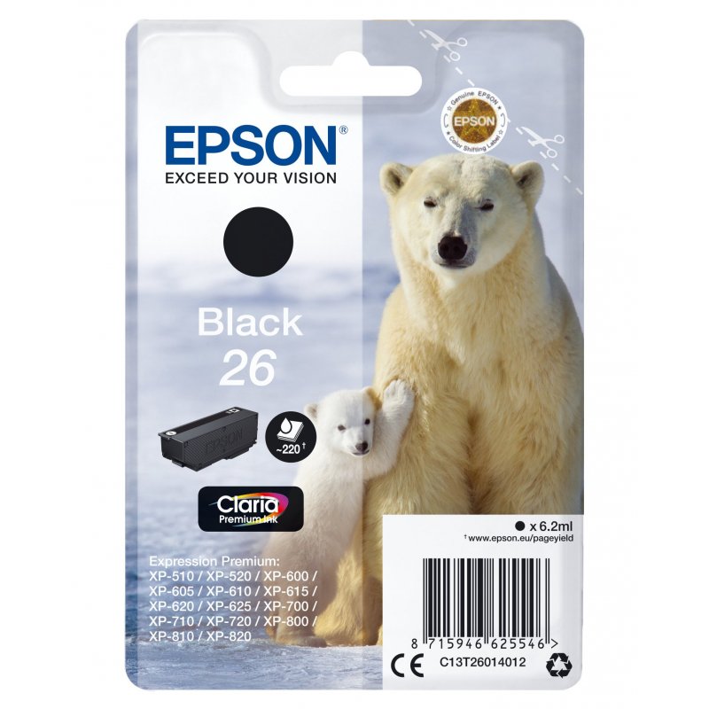 Epson Polar bear Cartucho 26 negro (etiqueta RF)