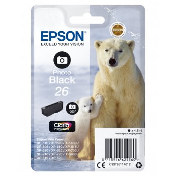 Epson Polar bear Cartucho 26 negro foto (etiqueta RF)