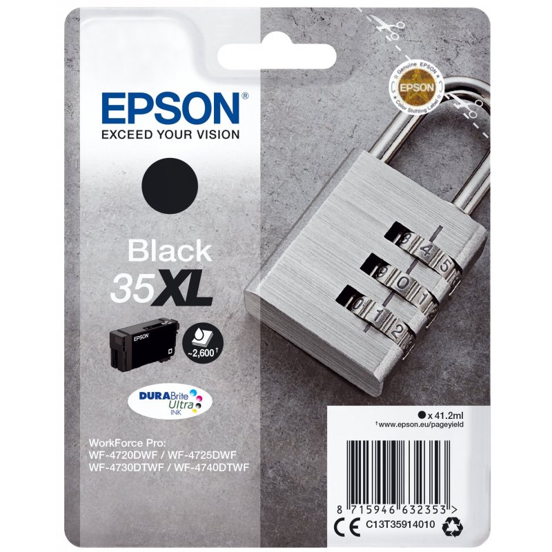 Epson Padlock Singlepack Black 35XL DURABrite Ultra Ink