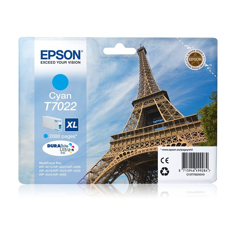 Epson Eiffel Tower Cartucho T70224010 cian XL