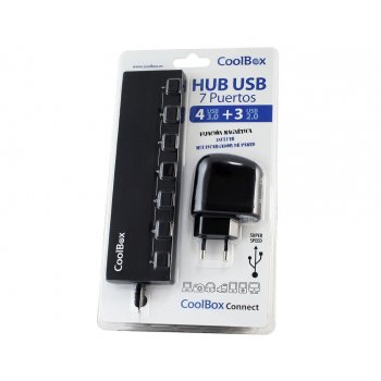 CoolBox HUBCOO356A hub de interfaz USB 3.0 (3.1 Gen 1) Type-A 5000 Mbit s Negro