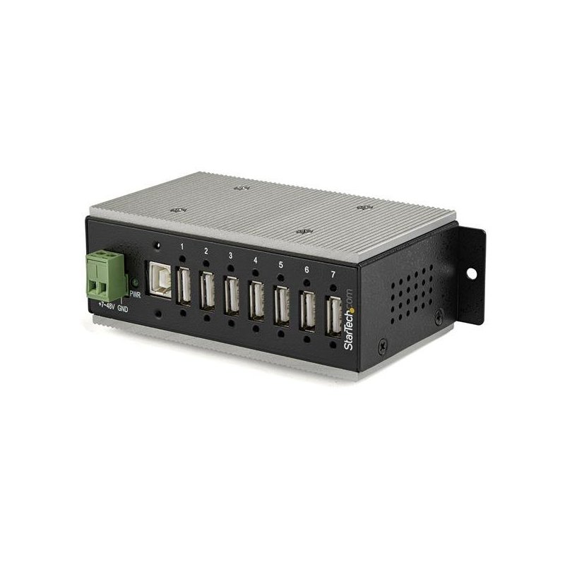 StarTech.com Hub Concentrador Ladrón USB 2.0 de 7 Puertos Industrial - Con protección de 15kV contra Descargas