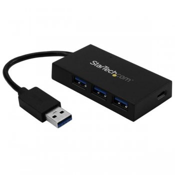 StarTech.com Ladrón Hub USB 3.0 de 4 Puertos - Concentrador de 3 Puertos USB-A y 1 Puerto USB-C - Incluye Adaptador de