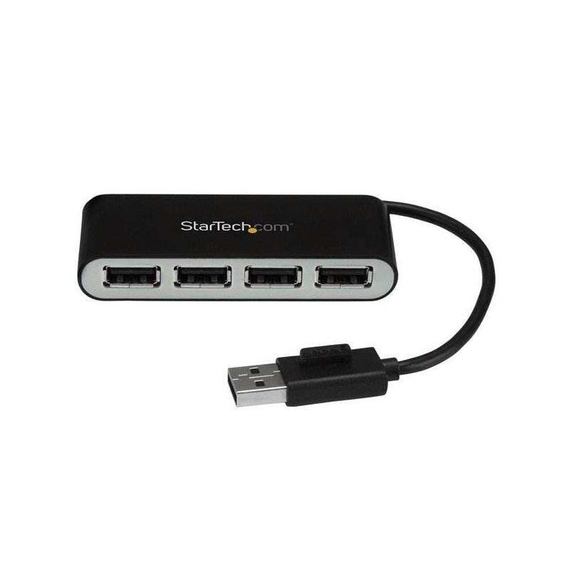 StarTech.com Concentrador Ladrón USB 2.0 de 4 Puertos con Cable Integrado - Hub Portátil USB 2.0