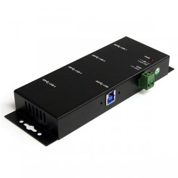 StarTech.com Concentrador Industrial USB 3.0 SuperSpeed de 4 Puertos - Hub de Montaje
