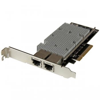 StarTech.com Tarjeta Adaptador de Red PCI Express Ethernet 10GBase-T con 2 Puertos RJ45 Chipset Intel x540