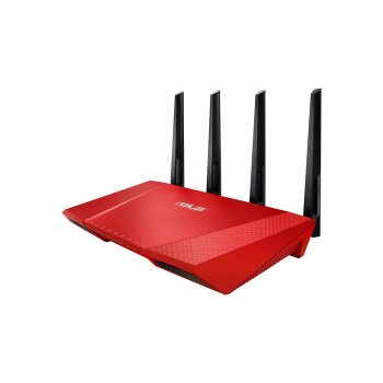 ASUS RT-AC87U router inalámbrico Doble banda (2,4 GHz   5 GHz) Gigabit Ethernet Rojo