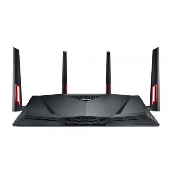 ASUS RT-AC88U router inalámbrico Doble banda (2,4 GHz   5 GHz) Gigabit Ethernet 3G 4G Negro, Rojo