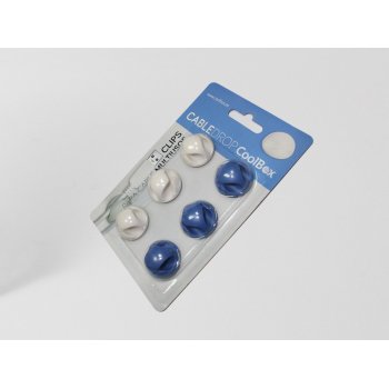 CoolBox CABLEDROP abrazadera para cable Azul, Blanco 6 pieza(s)