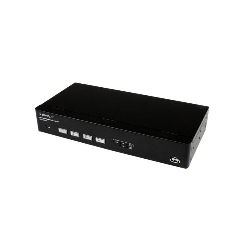 StarTech.com Switch Conmutador KVM de 4 Puertos VGA USB con Conmutado Rápido DDM Fast Switching y Cables