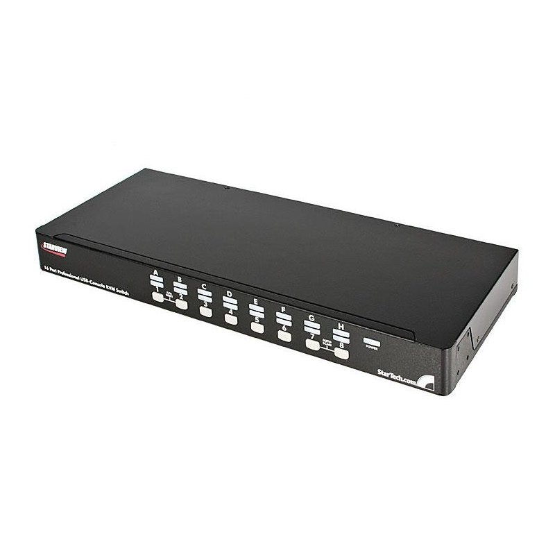 StarTech.com Conmutador Switch KVM 16 Puertos de Vídeo VGA HD15 USB 2.0 USB A PS 2 - 1U Rack Estante