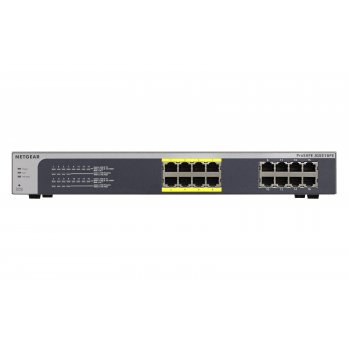 Netgear ProSafe Plus JGS516PE No administrado L3 Gigabit Ethernet (10 100 1000) Negro Energía sobre Ethernet (PoE)
