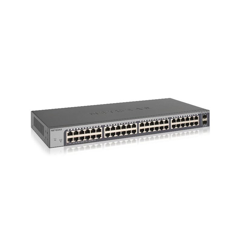 Netgear GS750E Gestionado L2 Gigabit Ethernet (10 100 1000) Negro 1U