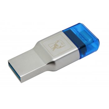 Kingston Technology MobileLite Duo 3C lector de tarjeta Azul, Plata USB 3.0 (3.1 Gen 1) Type-A Type-C